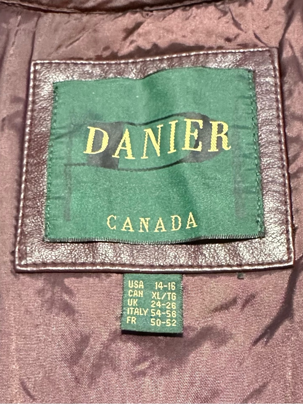 Danier Dark Brown/Deep Burgundy Leather Trench Coat - XL 14-16 - Picture 5 of 7